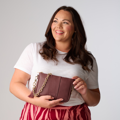 Pom Pom London City Slim Bag Deep Burgundy-Pom Pom London