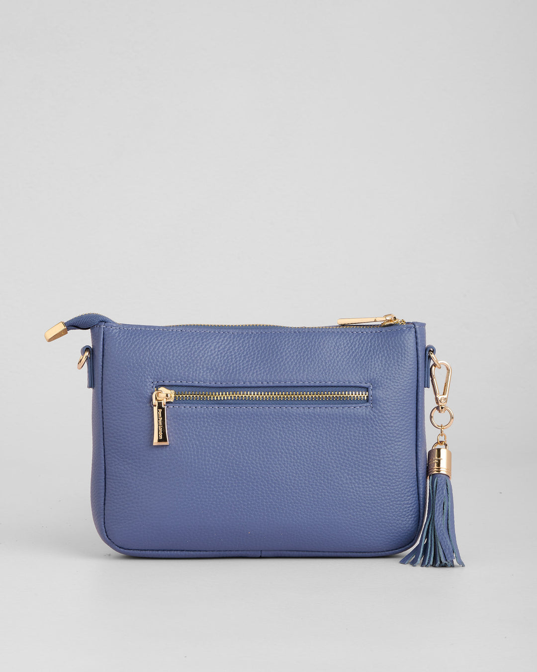Pom Pom London City Slim Bag - Leather Crossbody bag in Lupin Blue