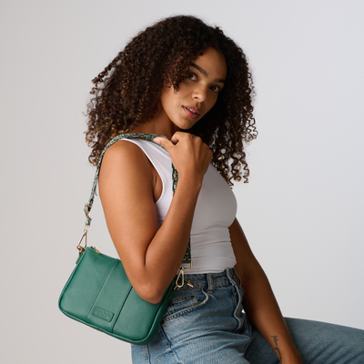 Pom Pom London City Slim Bag Madeira Green-Pom Pom London