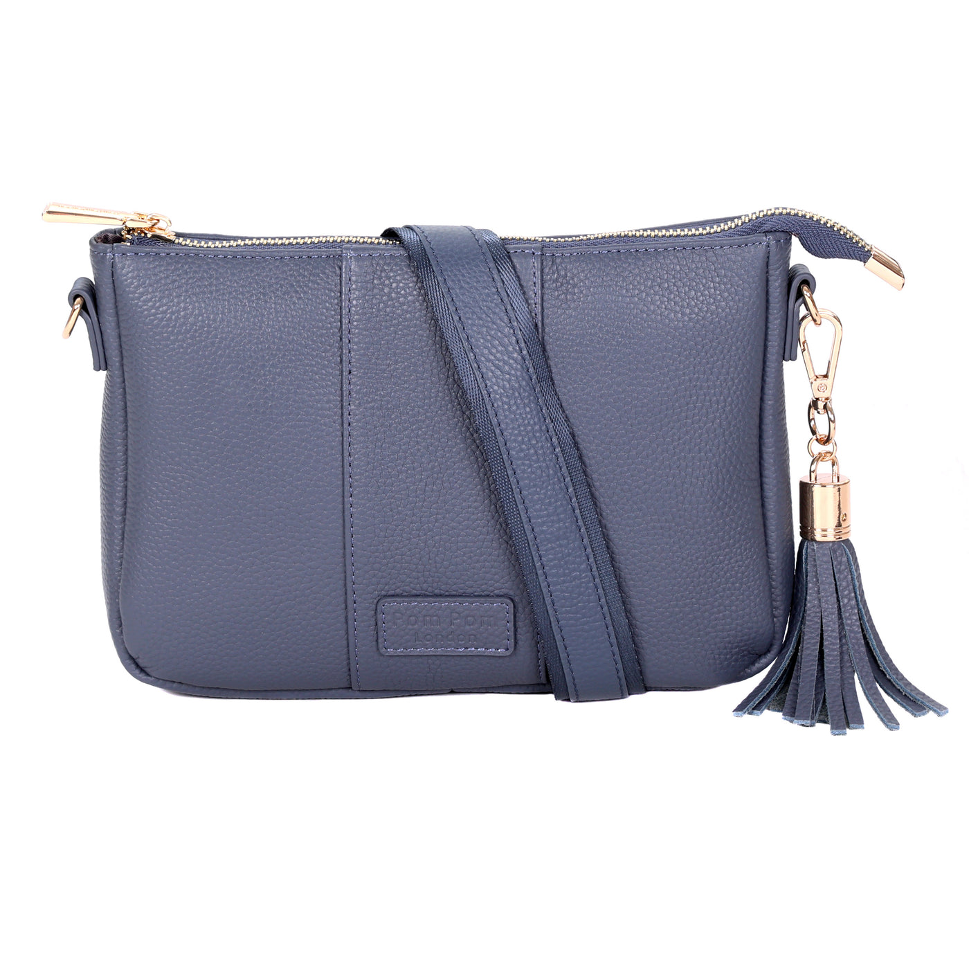 Pom Pom London City Slim Bag Slate Blue-Pom Pom London