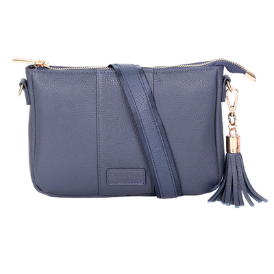 Pom Pom London City Slim Bag Slate Blue-Pom Pom London