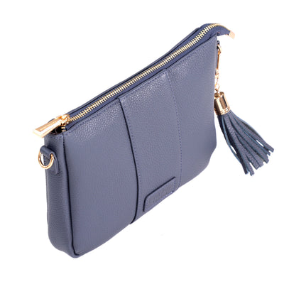 Pom Pom London City Slim Bag Slate Blue-Pom Pom London