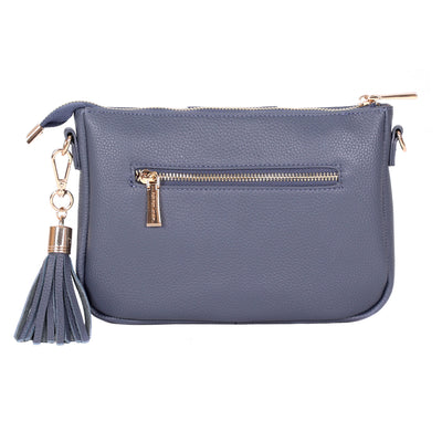 Pom Pom London City Slim Bag Slate Blue-Pom Pom London