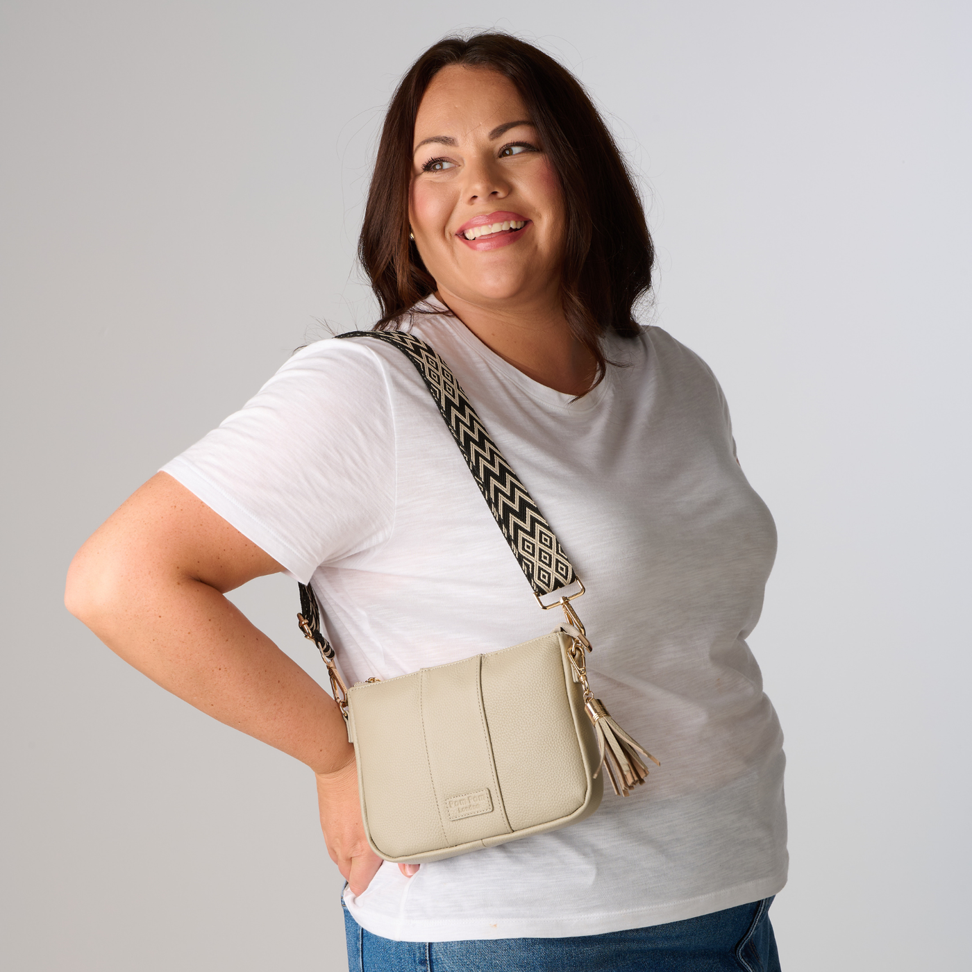 Pom Pom London City Slim Bag Stone-Pom Pom London