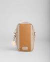 Pom Pom London Eaton Phone Bag Stone & Maple