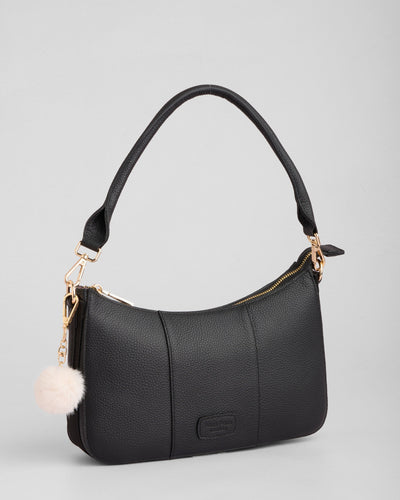 Pom Pom London Edgware Bag - Leather Crossbody bag in Chestnut