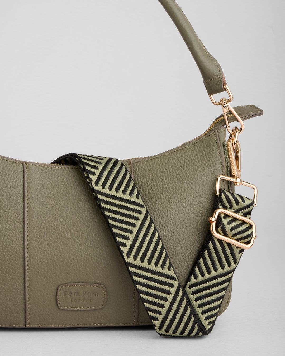 Pom Pom London Edgware Bag - Leather Crossbody bag in Sage Green