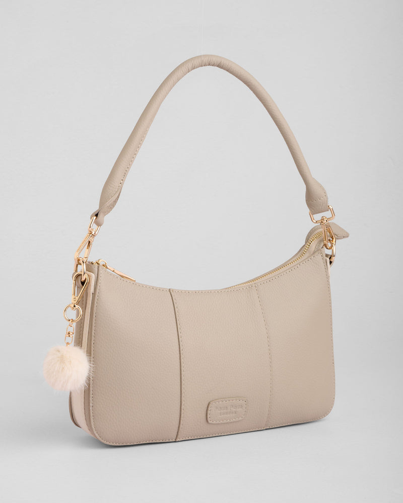 Pom Pom London Edgware Bag Stone-Pom Pom London