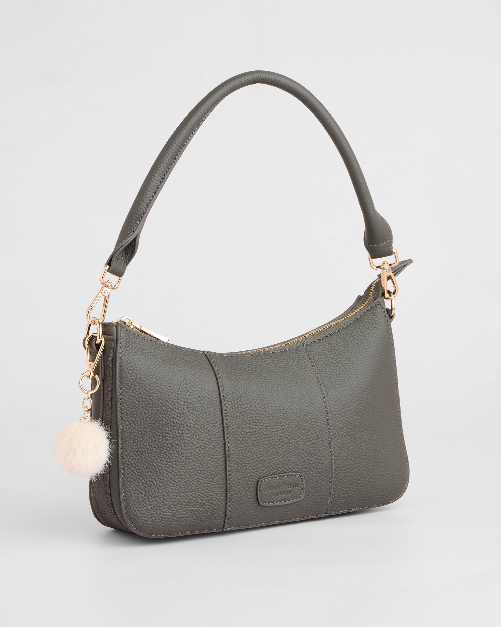 Pom Pom London Edgware Bag Volcano Grey
