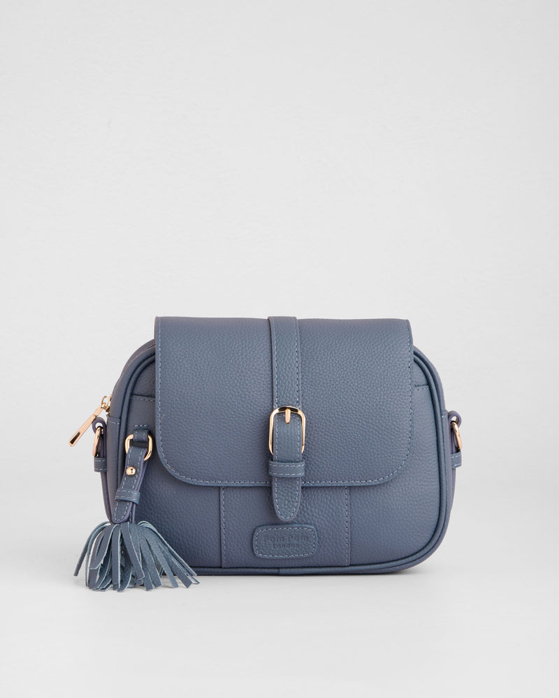 Pom Pom London Finsbury Bag Slate Blue-Pom Pom London