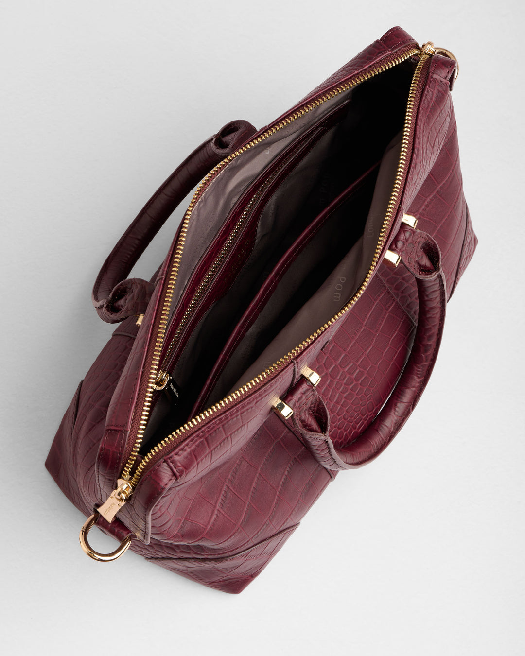 Pom Pom London Greenwich Bag Croc Red Mahogany