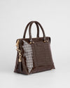 Pom Pom London Greenwich Bag Patent Croc Chocolate
