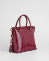 Pom Pom London Greenwich Bag Patent Croc Claret