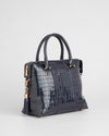 Pom Pom London Greenwich Bag Patent Croc Navy