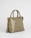 Pom Pom London Greenwich Bag  Patent Croc Sage Green