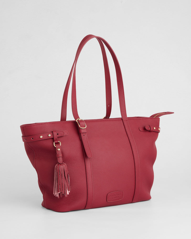 Pom Pom London Pelham Tote Bag Burnt Rhubarb-Pom Pom London
