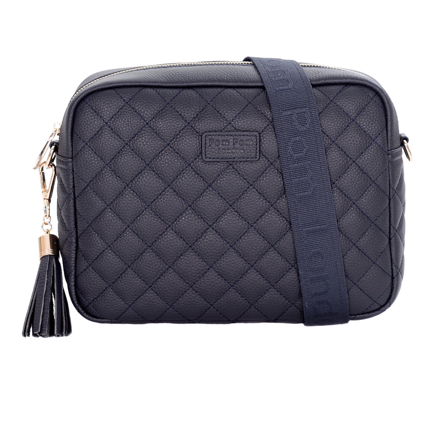 Pom Pom London Quilted City Plus Bag Navy-Pom Pom London