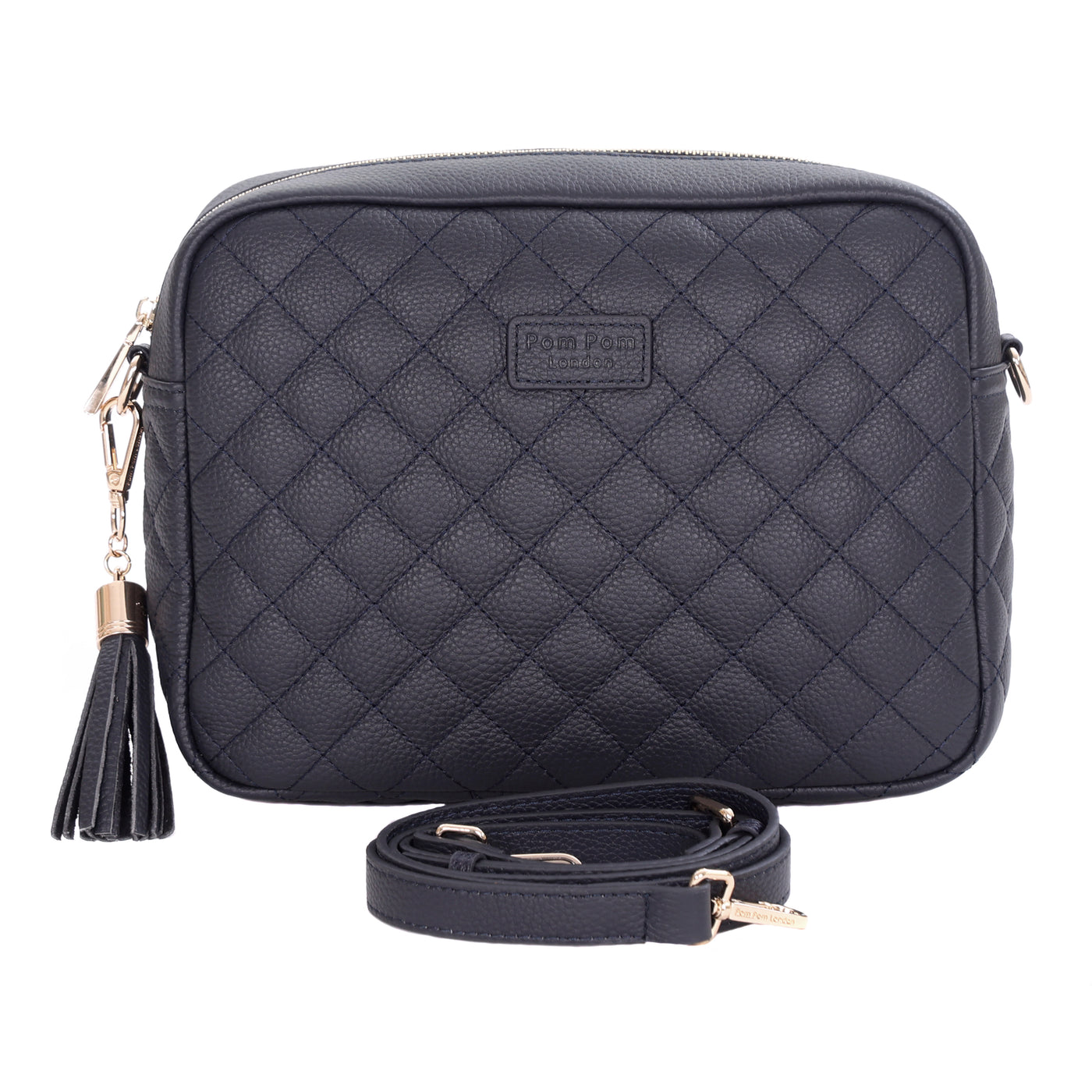 Pom Pom London Quilted City Plus Bag Navy-Pom Pom London