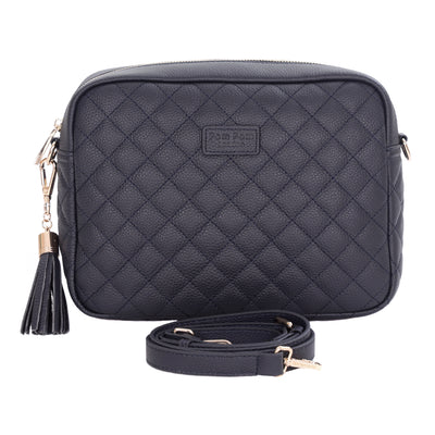 Pom Pom London Quilted City Plus Bag Navy-Pom Pom London