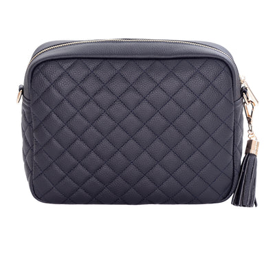 Pom Pom London Quilted City Plus Bag Navy-Pom Pom London