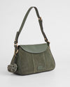Pom Pom London Sunbury Mini Bag Suede & Leather Bag Herb Green