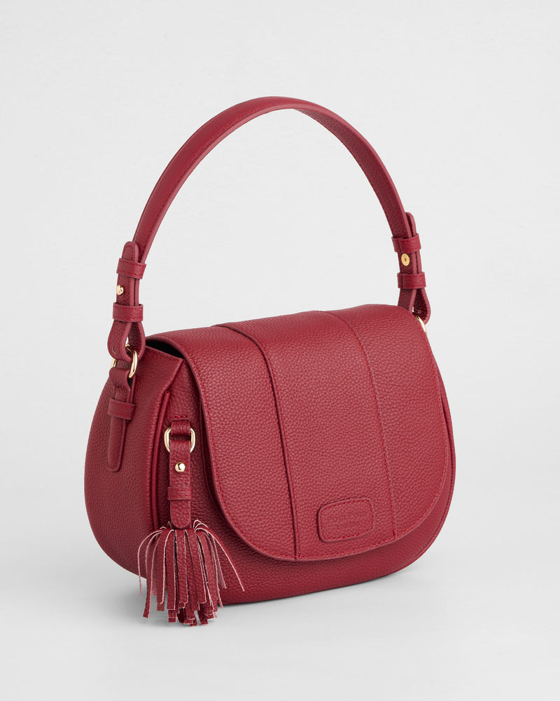 Wilmington Leather Saddle Bag in Burnt Rhubarb by Pom Pom London