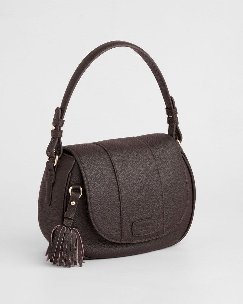 Pom Pom London Wilmington Bag Chocolate Plum-Pom Pom London