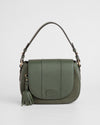 Pom Pom London Wilmington Suede & Leather Bag Herb Green