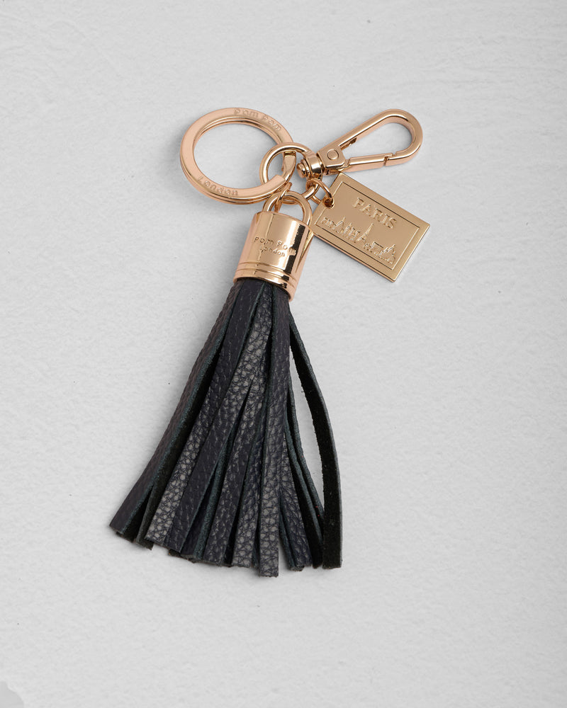 Postcard Tassel Keyring Paris-Pom Pom London