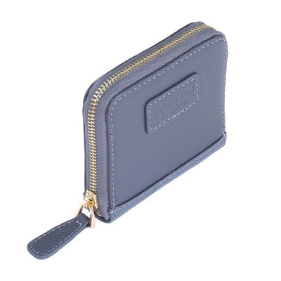 Mini Chelsea Wallet Purse Slate Blue - Pom Pom London