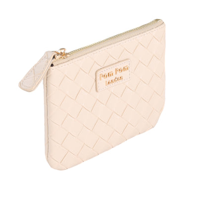 Chelsea Lattice Coin Purse Soft Beige