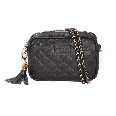 Quilted City MINI Bag Black & Accessories-Pom Pom London