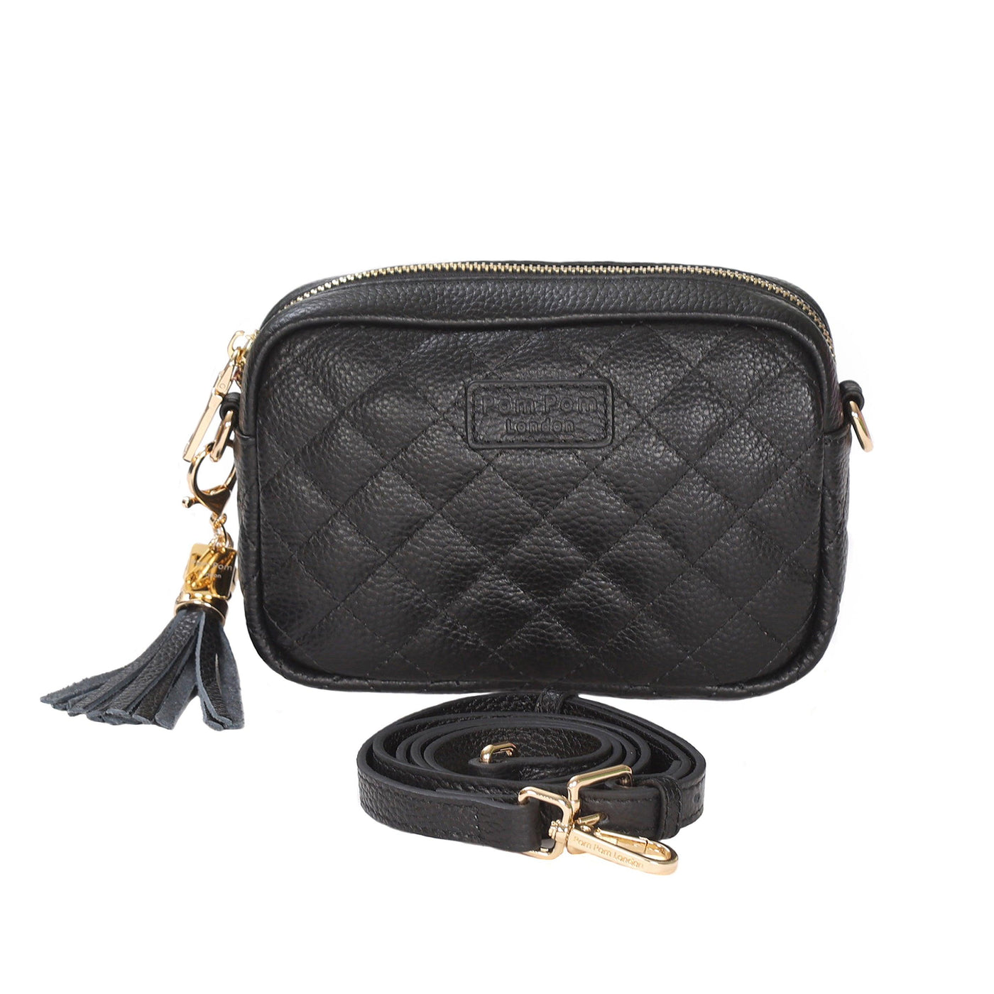 Quilted City MINI Bag Black & Accessories-Pom Pom London