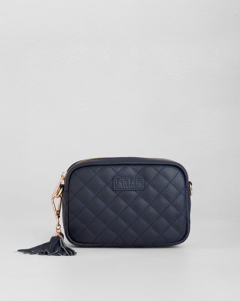 Quilted City MINI Bag Navy & Accessories-Pom Pom London