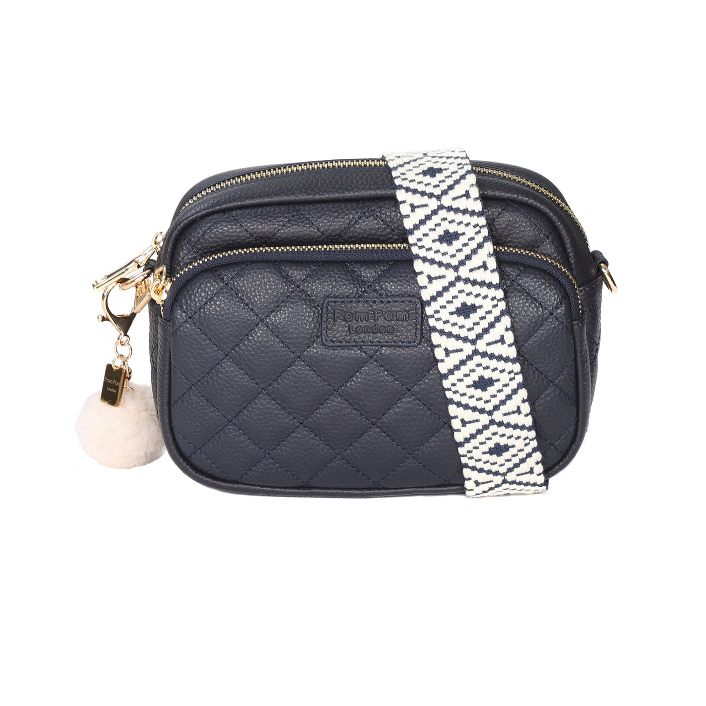 Quilted Original Bag Navy & Accessories-Pom Pom London