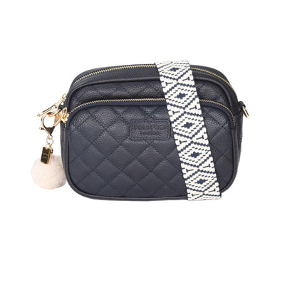 Quilted Original Bag Navy & Accessories-Pom Pom London