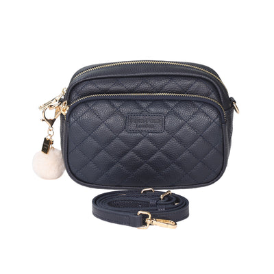 Quilted Original Bag Navy & Accessories-Pom Pom London