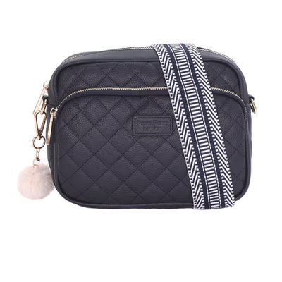 Quilted Original Plus Bag Navy & Accessories-Pom Pom London