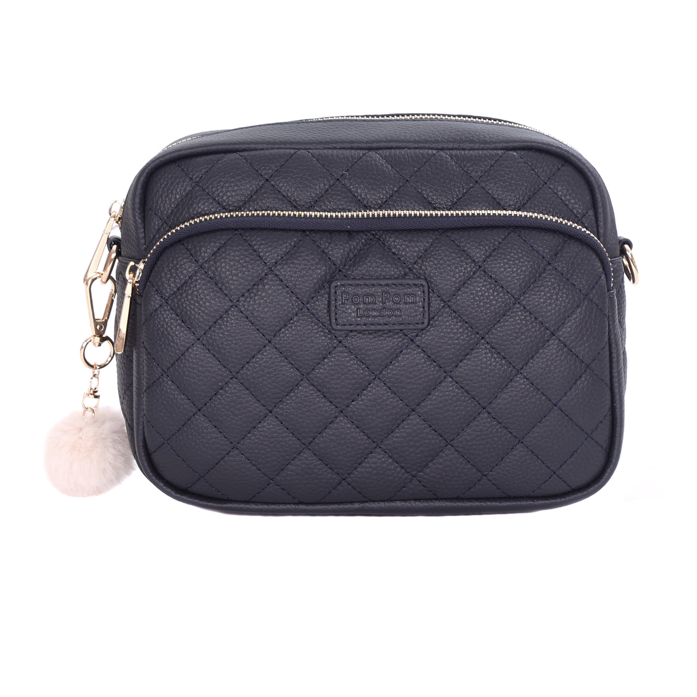 Quilted Original Plus Bag Navy & Accessories-Pom Pom London