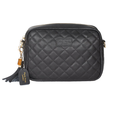 Quilted City Bag Black & Accessories - Pom Pom London