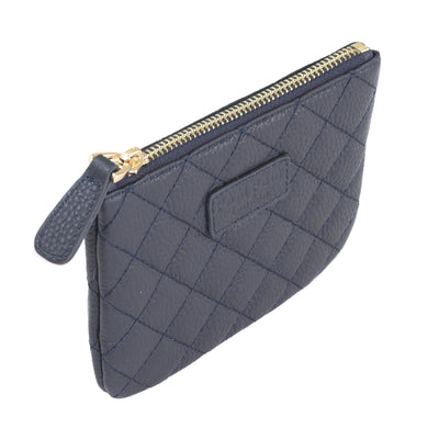 Quilted Chelsea Coin Purse Navy