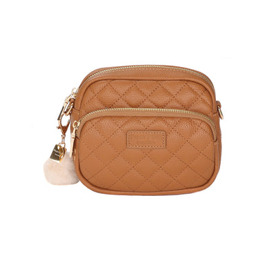 Quilted Mayfair MINI Bag Maple & Accessories - Pom Pom London