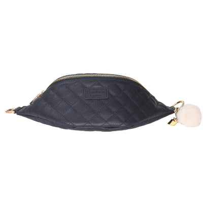 Quilted Bum Bag Navy & Accessories - Pom Pom London