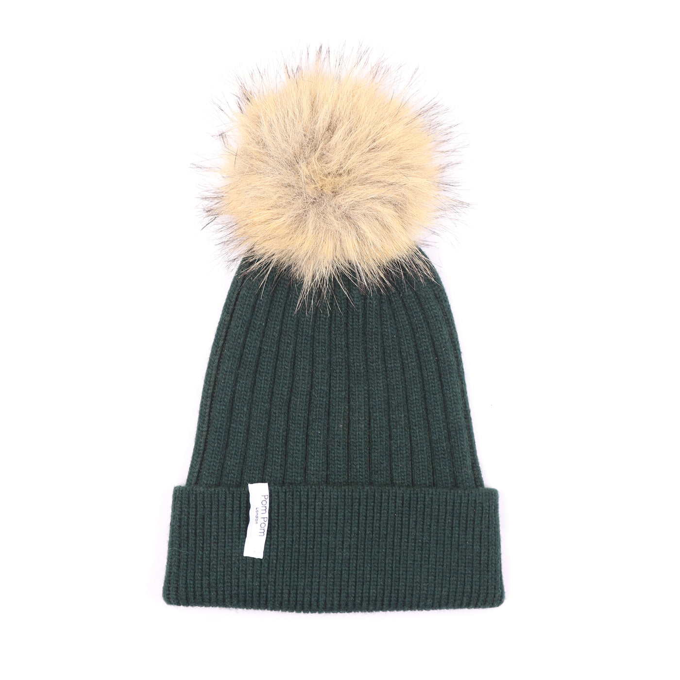 Ribbed Cashmere Green-Pom Pom London