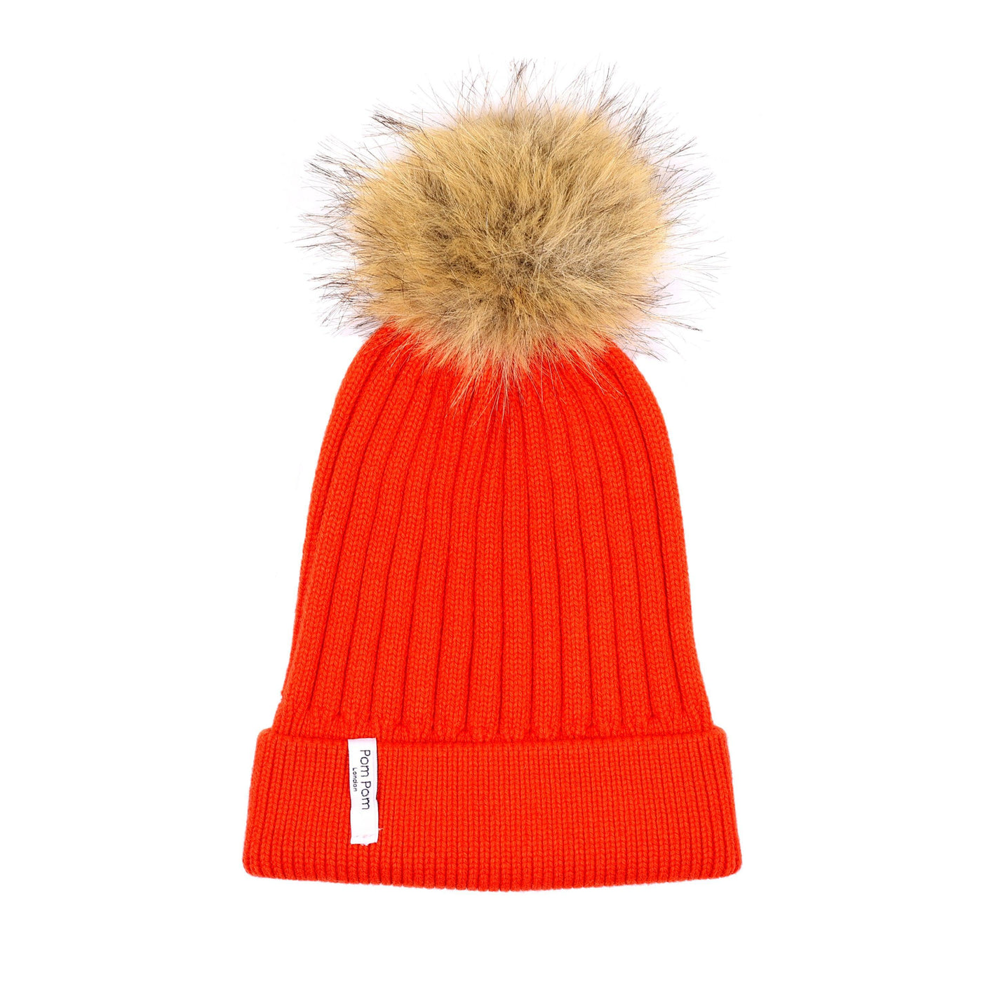 Ribbed Cashmere Orange-Pom Pom London