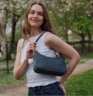 Pom Pom London Edgware Bag - Leather Crossbody bag in Chestnut