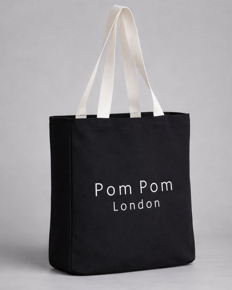 Shopping Tote Black | Pom Pom London
