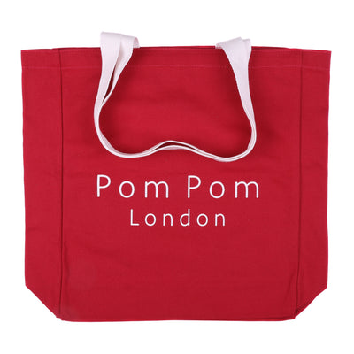 Shopping Tote Burgundy-Pom Pom London