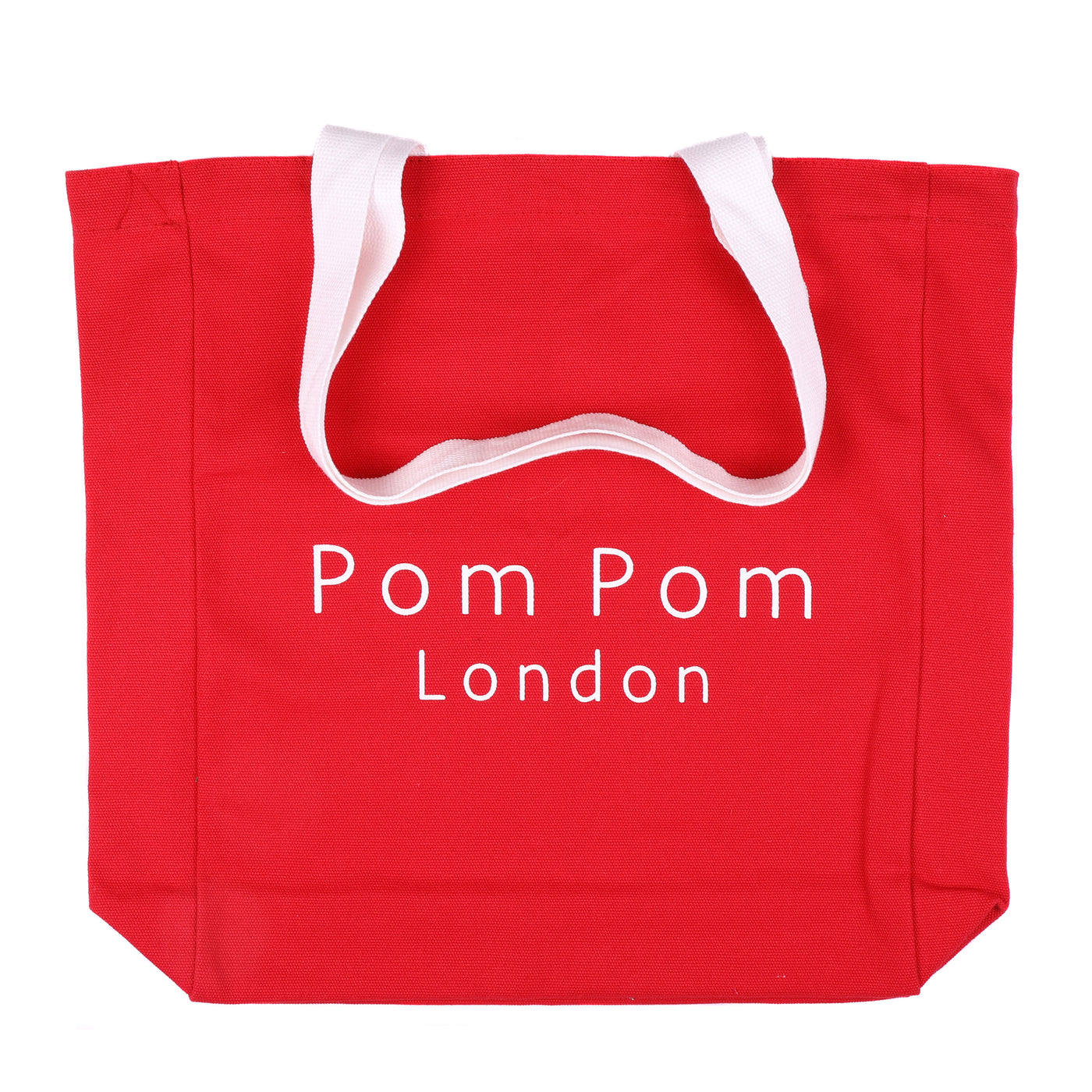 Shopping Tote Crimson Red-Pom Pom London