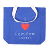 Shopping Tote - I Love Pom Pom London - Dazzling Blue